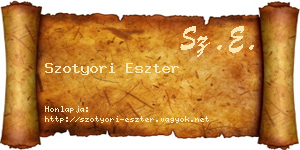 Szotyori Eszter névjegykártya